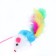 Domestico-a figure "color mouse", 32 cm, white/blue mouse on a pink handle