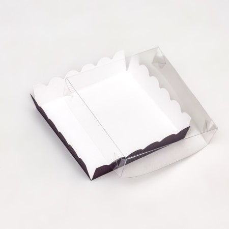 Box for cookies with PVC lid, lilac, 12 x 12 x 3 cm-3