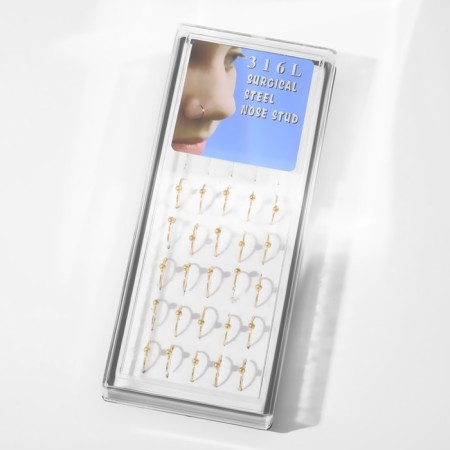 Piercing in the nose "Ball", d = 8 mm, set 25 pcs., Color gold-3
