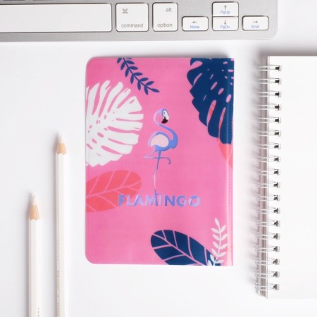 Flamingo set: 40l diary, passport cover-5