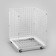 The basket-drill is folding, on wheels, 1 shelf, 60 × 60 × 80 cm, white color