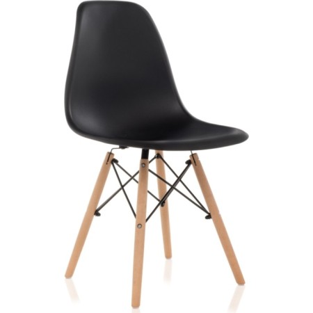 Plastic stool Eames PC-015 Array Book/Metal/Plastic, Natural/Black 46x49x83 cm