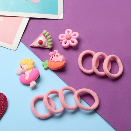 Hair set "chosen" (10 elastic bands, 4 clamps) Pupsik, mix-1