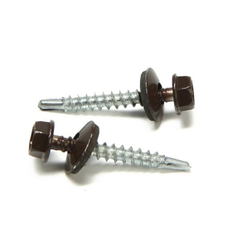 Roofing screws 4.8x35 mm, RAL8017 Brown color, 250 pcs.-1