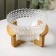 A set of glass salad bowls on the Tondo stand, 5 items: large 2.2 l, small 330 ml