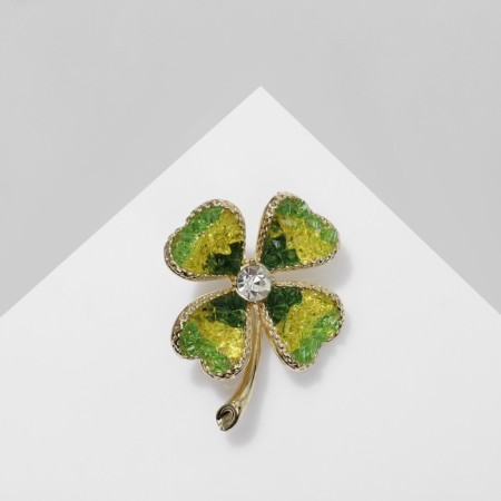 Druz's "Clover" brooch, the color is light green in gold-1