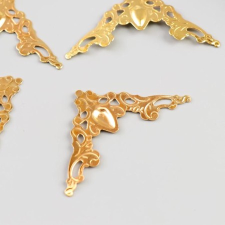Metal corner "openwork" gold set 4x4 cm-2