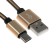 Type- C cable - usb, 2.1 a, nylon braid, 1 meter, golden