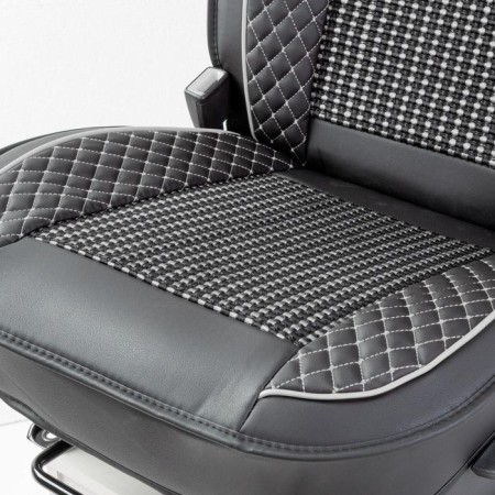 Frame caps for the front seats Car Performance, 2 pcs, eco-leather, black and gray-6
