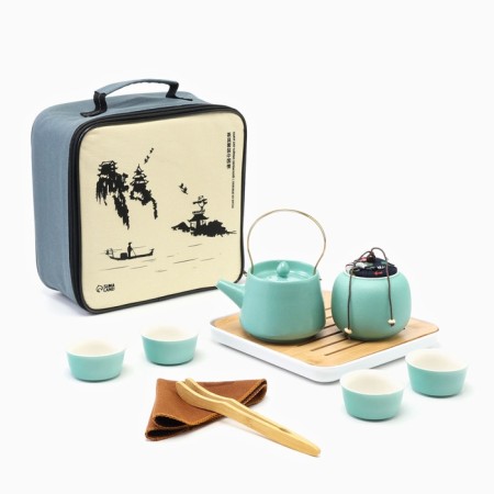 A set for a tea ceremony 10 items, 4 people, a cup 40 ml, a kettle 200 ml-1