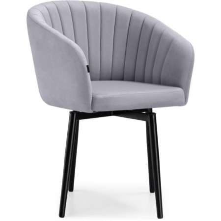Montshau stool on a metal frame spinning, metal/velor, black/gray 60x53x83 cm-5