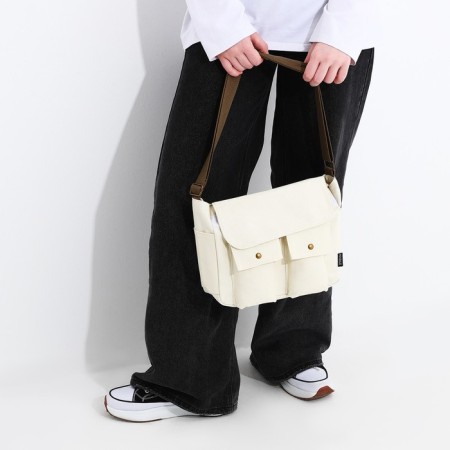 Youth bag with zipper, milk color-6