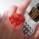Ring "Molecules", red color, 17 size