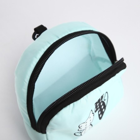 Youth backpack from textiles, 3 pockets, wallet, mint color-9