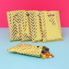 Gift, metallized package, Zig-zag gold 17x25 cm, 20 microns 10 pcs set