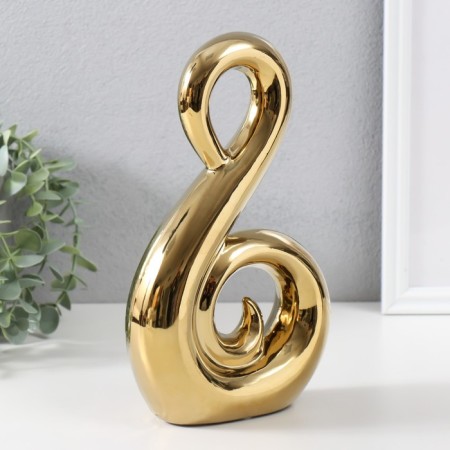 Souvenir Ceramics "Abstraction. Swan" Gold 14.5x5x25 cm-1