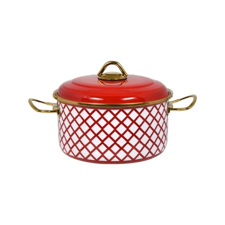 Pan with a lid Oursson, red color, 6 liters-6