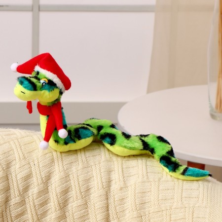 Soft toy "Snake", in the New Year's cap, 16 cm-1