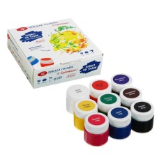 Paint on fabric, set of 9 colors x 15 ml, ZHK 