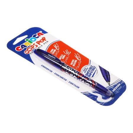 Ballic handle washed, carioca "Oops retraactable" node 0.7 mm, ergonomic holder with double-tach double coating, blue-2