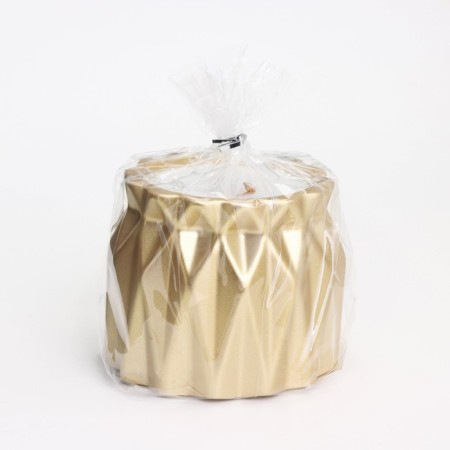 A candle in a candlelight made of gypsum with sharp faces of 10.5x8.5 cm, gold-3