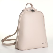 City backpack of artificial leather with lightning, beige color