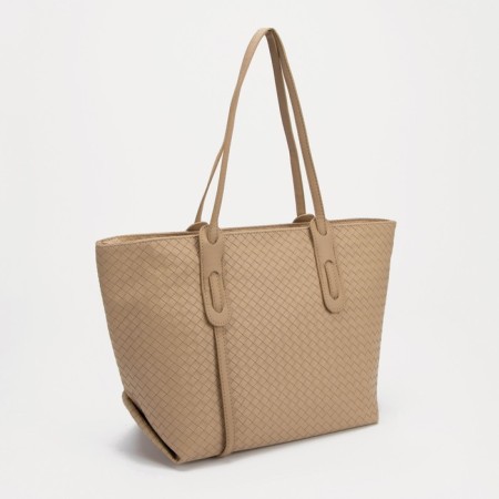 Zipper bag with lightning, beige color-2
