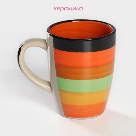 Ceramic Dolyana Mug "India", 300 ml, color orange color-1