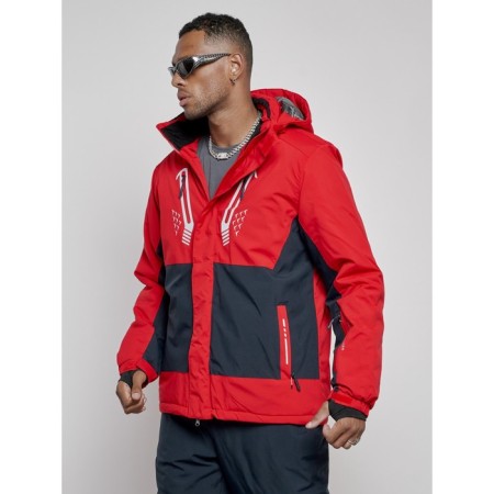 Ski costume men's winter, size 48, red color-8