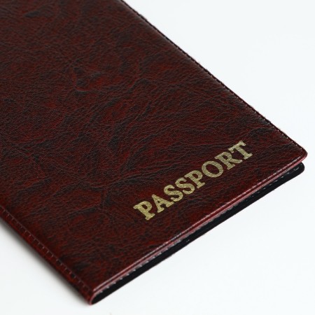 Passport cover, dark red color-4