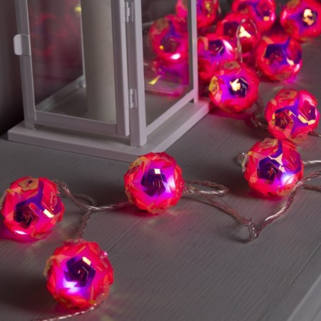 Garland “thread” 4.5 m with nozzles “Flower balls”, IP20, transparent thread, 15 LED, white glow, 220 V-2