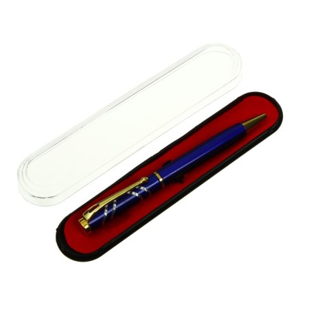 Gift handle, ball "bark" in a plastic case, rotary, blue body with gold-2