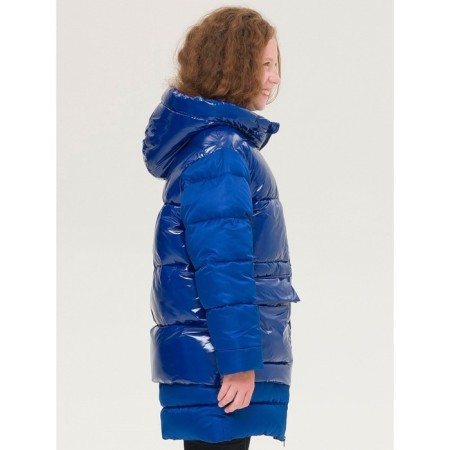 Coat for girls, height 146 cm, blue color-3