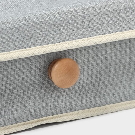 Organizer for storage with a lid LadOM "Francesca", 35 × 30 × 12 cm, the color of a gray-blue-4