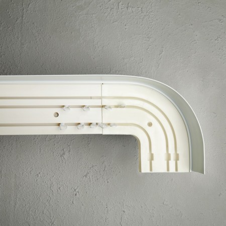Three -cereal cornice "Ultracompact. Grace silver ", 320 cm, with a decorative bar 7 cm, bleached oak-2