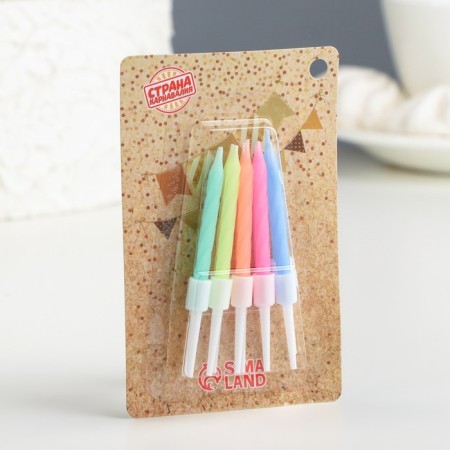Candles for the Neon cake, 10 pcs, mix, 7 cm-1