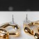 Earrings Metal "Chain" wide links, 3 pcs., Color gold