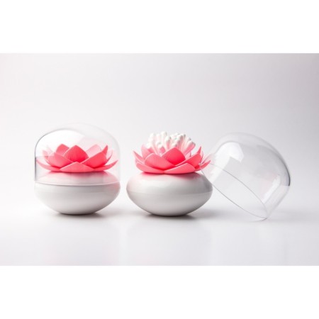 Container for storing cotton sticks Lotus, white/pink-1