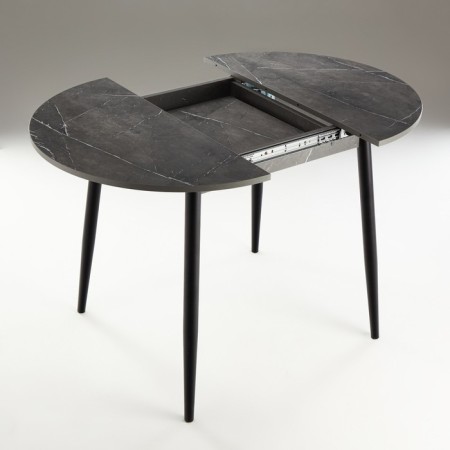 Round Round table "Orion Mini", 800/1110x800x750, Black metal legs/Caspian dark-2