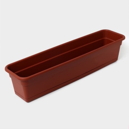 Balcony box for flowers, 80 cm, 16 l, terracotta color-1