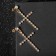 Earrings with rhinestones “crosses” with divisions, white color in gold