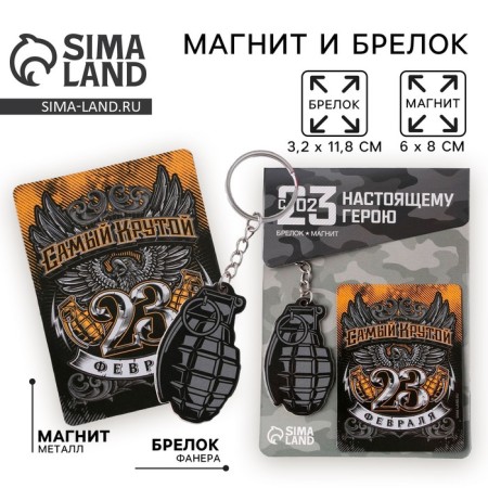 Magnet and keychain "coolest", set of 2 items