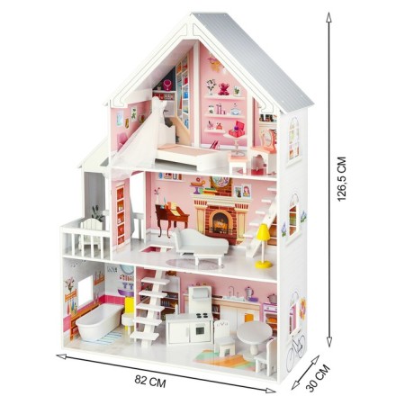 Duke Paramo Doll Wooden "Staisi Avenue", three -story, with furniture-2