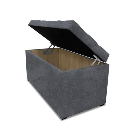 Puff with a lid and weighting, 800 × 400 × 420 mm, Dakota velor, Grey color-1