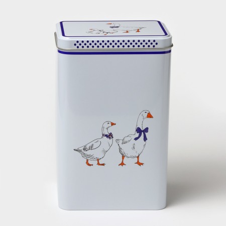 Bank for bulk products "geese", 2.7 liters, 13.5 x 9.5 x 21.5 cm, tin