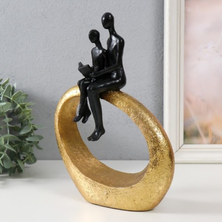 Souvenir Polystone "Abstraction. Reading the book" Gold with black 18.5x6x25 cm-3