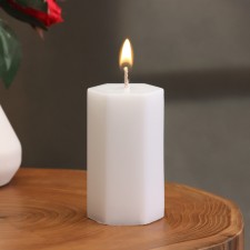 Smooth candle, 4, 5x7.5 cm, white