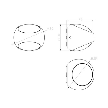 Bra Outdoor O032WL-L6B3K, LED, 6.4 W, 69x72x69 mm, 306 lm, 3000k, black-2