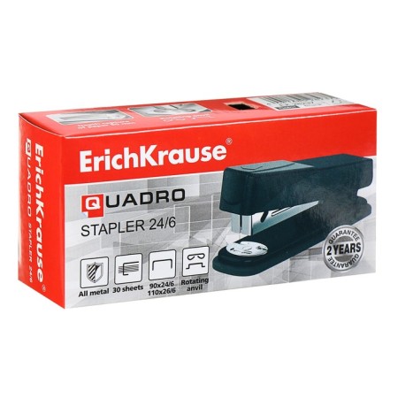 Stapler Erichkrause Quadro, No. 24/6, up to 30 sheets, black-5