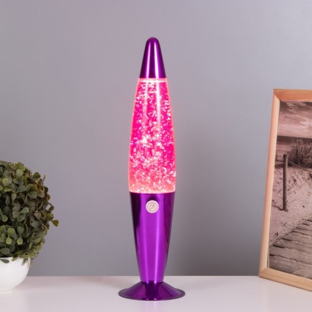 Lava-lamp "Rocket" 1x30W E14-R39 (sparkles) pink 11x11x41cm-1